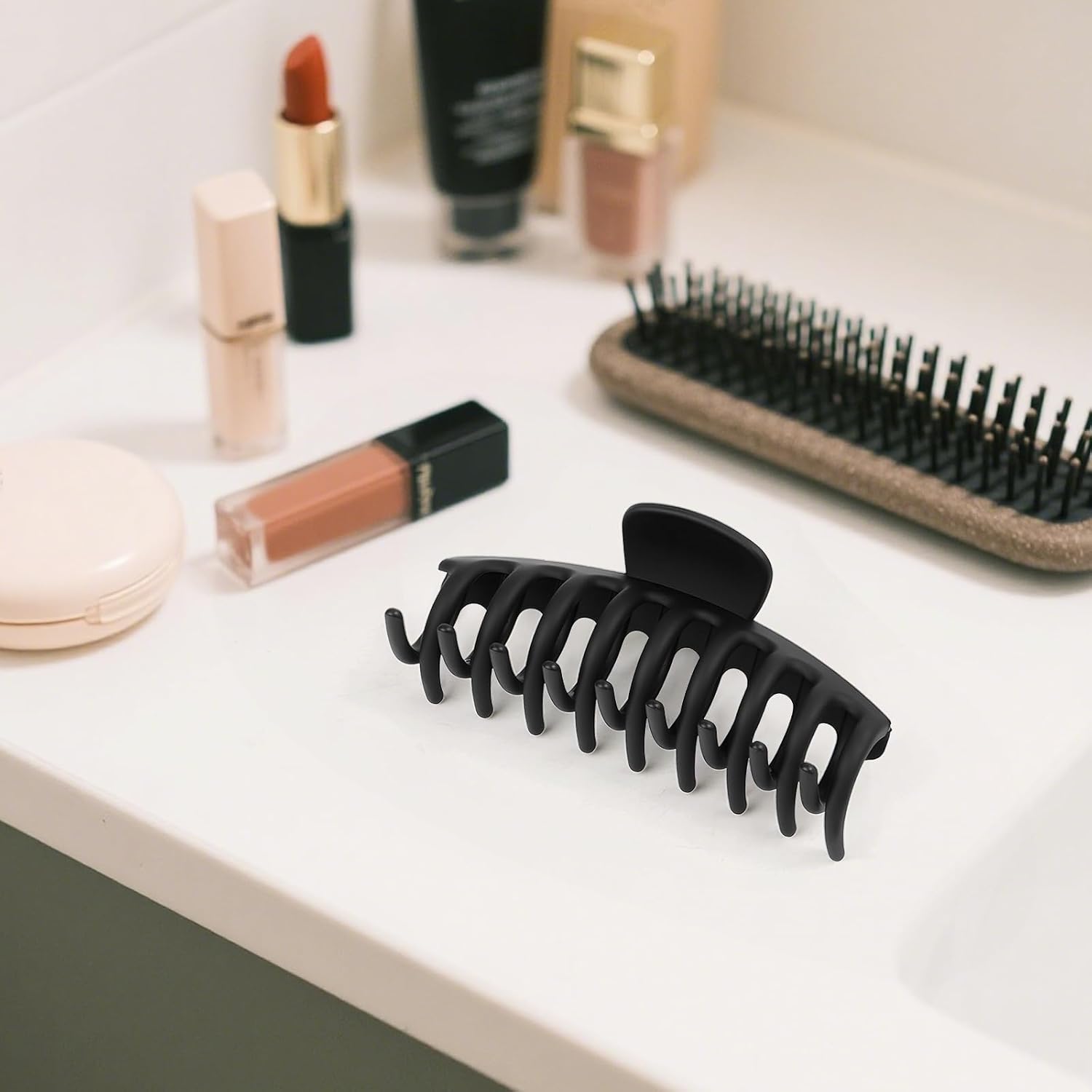 TOCESS 8 Pack Neutral Big Hair Claw Clips for Women Large Claw Clip for Thin Thick Curly Hair 90's Strong Hold 4.33 Inch Nonslip Matte Jumbo Hair Clips